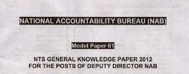 NAB Important MCQs