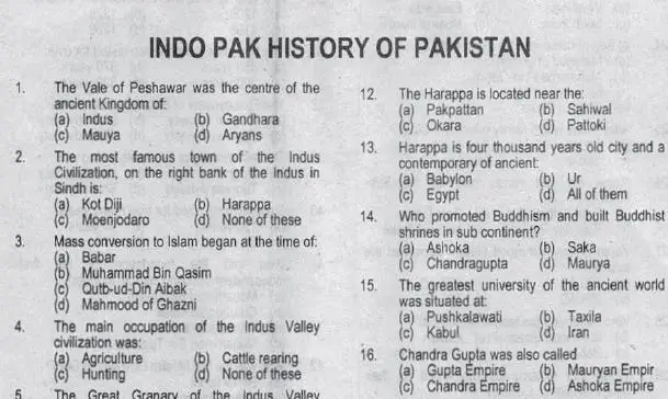 Pakistan Study History PPSC