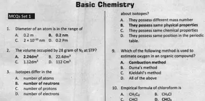 Basic Chemistry Test