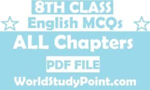 8th Class English MCQs Test