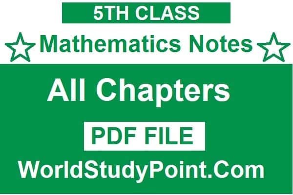 5th Class Mathematics Notes