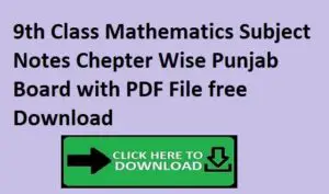 9th Class Mathematics Subject Notes