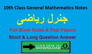10th Class General Mathematics Notes