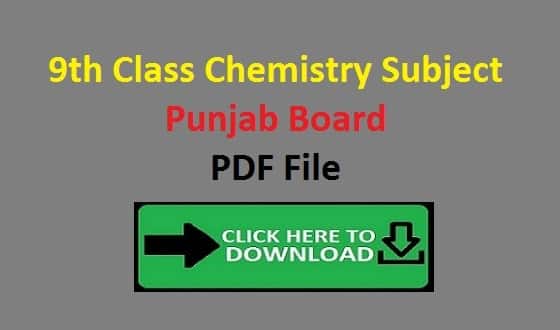 9th Class Chemistry Subject Notes