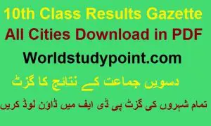 10th Class Results Gazette