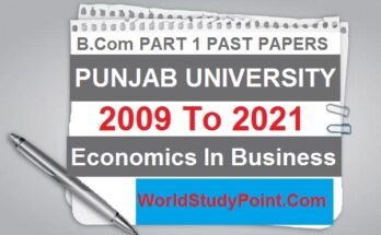 B Com Part 1 Economics In Business Past Papers