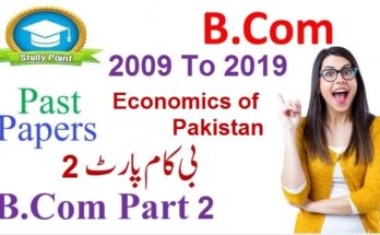 B Com Part 2 Economics of Pakistan Paper Preparation Using Past Papers 2009 to 2021 Latest Download in PDF