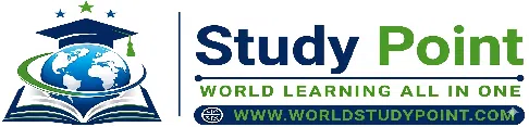 Study Point header logo featuring an open book, globe, graduation cap, and the website URL www.worldstudypoint.com representing global education and online learning.