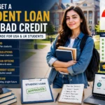 Student applying for a student loan with bad credit and reviewing financial aid options